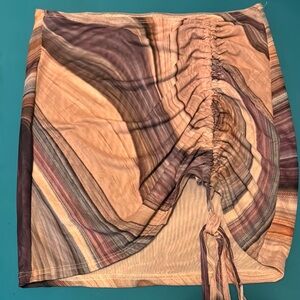Multicolor Ruched Mini Skirt